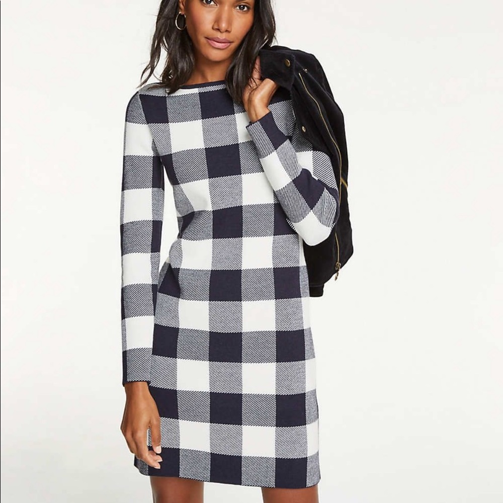 Buffalo Plaid Ann Taylor Sweater Dress